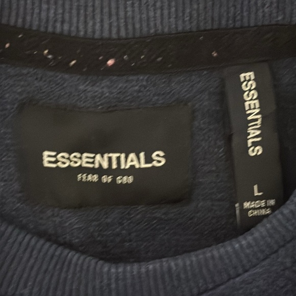 Fear of God Essentials blue ribbed Sweatshirt Sz Large - Picture 5 of 16